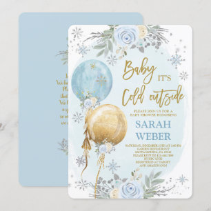 Baby shower Bleu d'hiver Invitation garçon