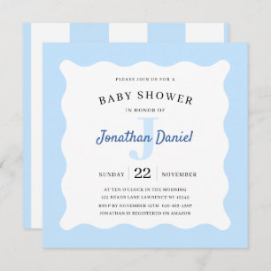 Baby shower bleu - Invitation photo
