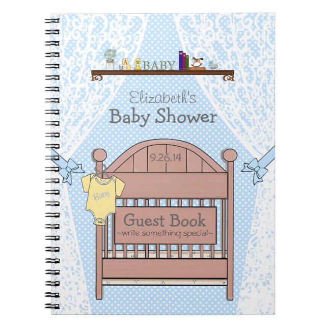 Baby shower bleu - Livre d'invité (Devant)