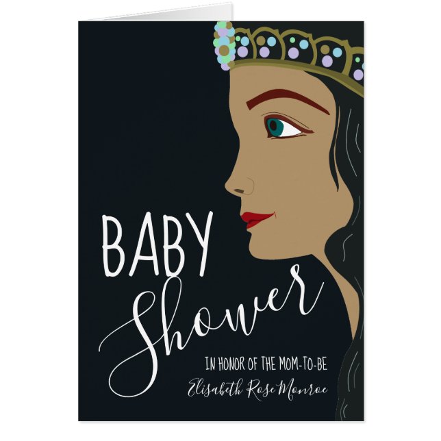 Baby shower bleu Princesse Invitation (Devant)