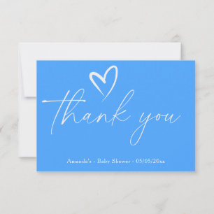 Baby shower bleu simple minimaliste merci