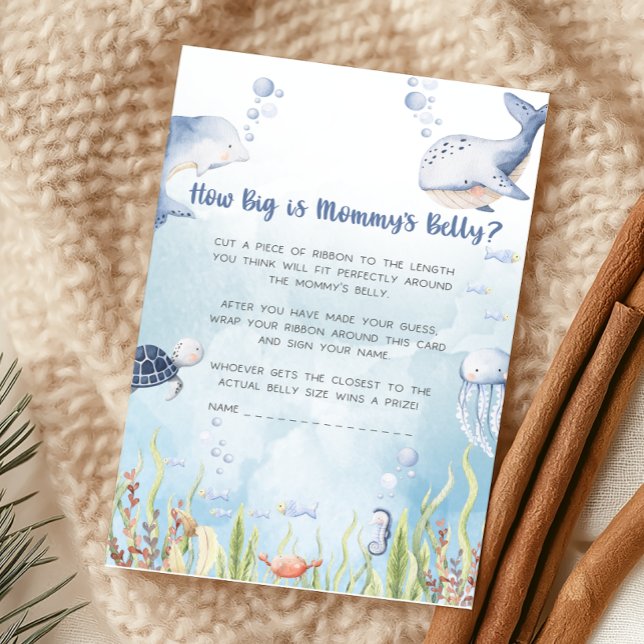 Baby Shower Bleu Sous la Mer Jeu de Taille (Under the Sea Baby Shower Game)
