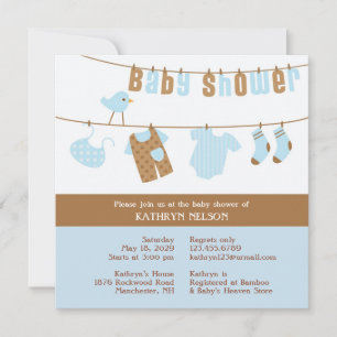 Baby shower Blue Boy Invitation