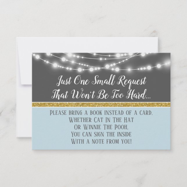 Baby shower Blue Grey Lights Apportez Une Carte De (Devant)
