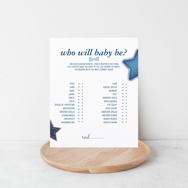 Baby shower Blue Jean | Qui sera le bébé jeu (Créateur téléchargé)
