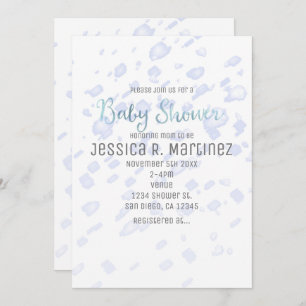 baby shower Blue Pluie Aquarelle Invitations
