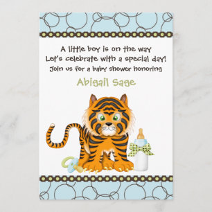 Baby shower Blue Tiger Invitation pour garçons