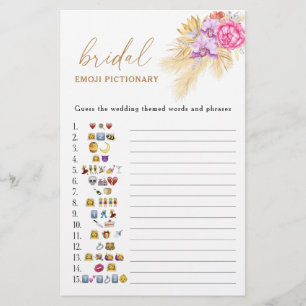 Baby shower bohème herbe des pampas emoji pictiona