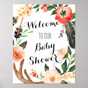 Baby shower Boho, affiche de douche nuptiale, bann