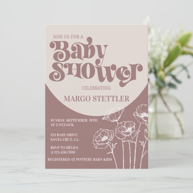 Baby shower, Boho Baby shower Invitation (Debout devant)