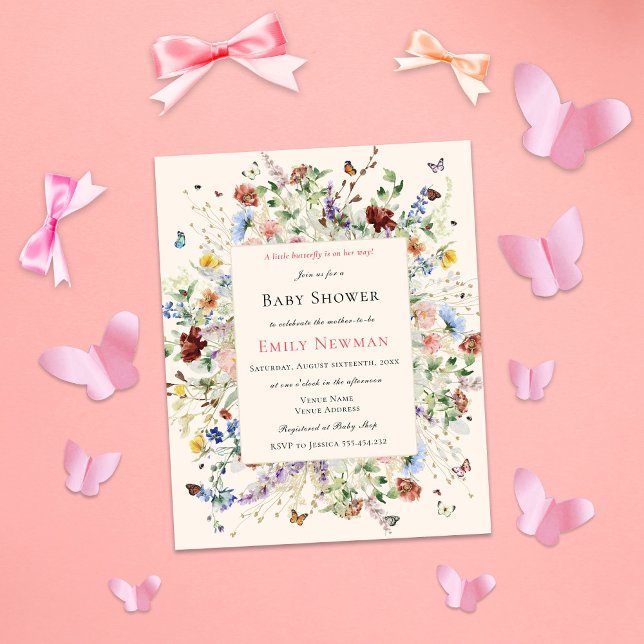 Baby shower Boho Butterflies & Floral Budget (Créateur téléchargé)