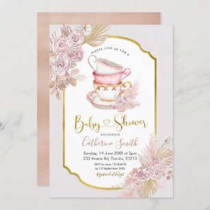 Baby shower Boho Tea Party Invitation