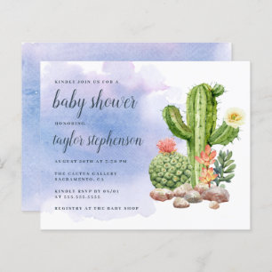 Baby shower Boho Watercolor Cactus