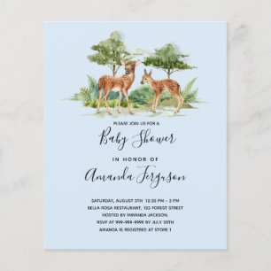 Baby shower bois forêt animaux garçon invitation