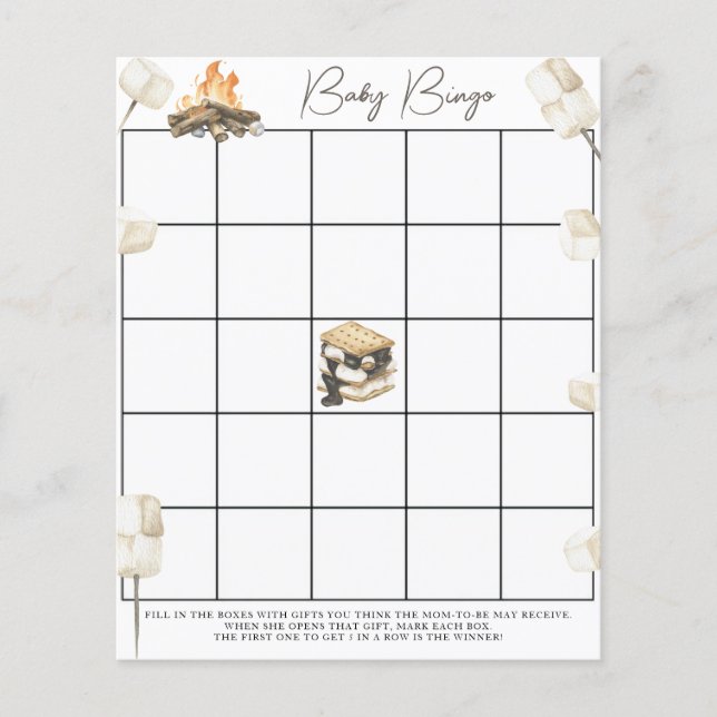 Baby shower Bonfire - Jeu de Bingo (Devant)
