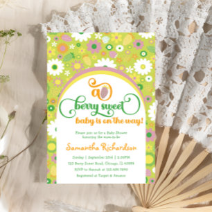 Baby shower botanique de fraise Invitation