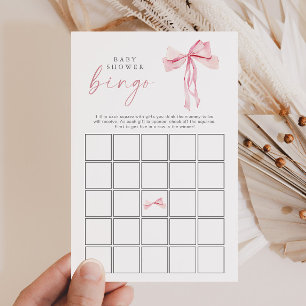 Baby shower Bow rose Bingo Blush Ribbon Girl Jeu