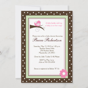 Baby shower branché Little Birdie 5x7 Invitation