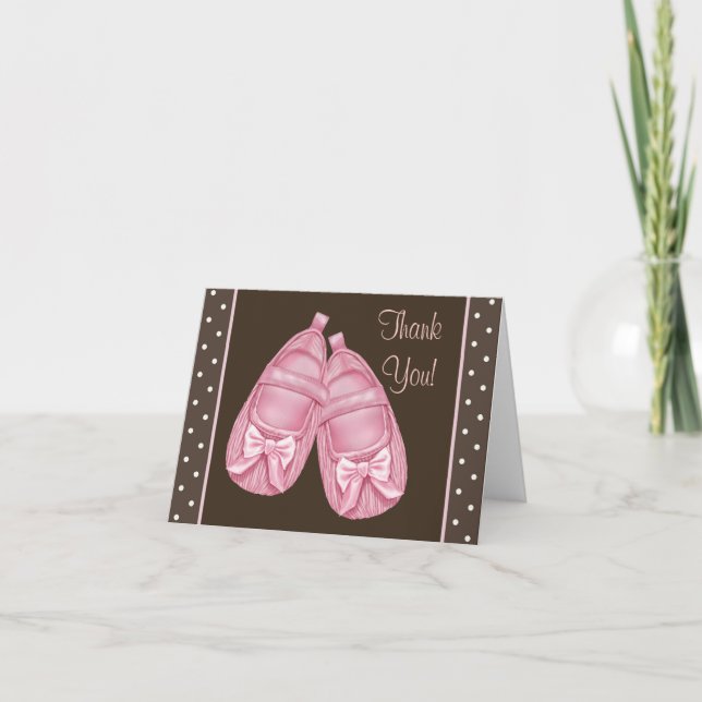 Baby shower Brown rose Merci Cartes (Devant)