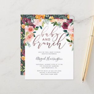 Baby Shower Brunch Fleur Rose Gold pas Cher