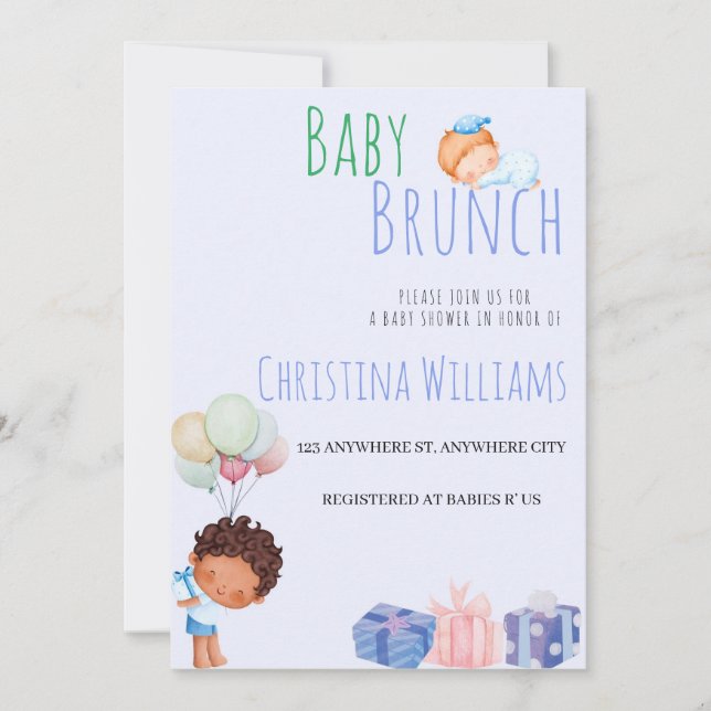 Baby shower Brunch Invitation (Devant)
