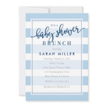 Baby shower Brunch Invitation Stripes Garçon
