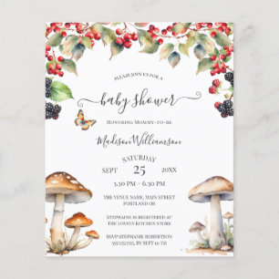 Baby Shower Budget automne champignon forestier