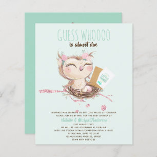 BABY SHOWER BUDGET Drive Par Mail Owl Cute Invitat