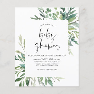 Baby shower Budget Vert Botanique