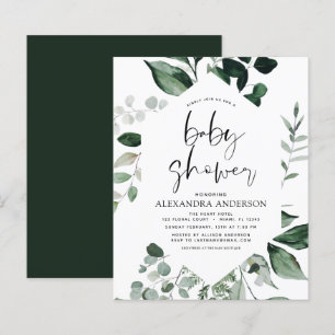 Baby shower Budget Vert Botanique
