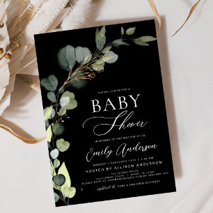 Baby shower Budget Vert Eucalyptus Invitations