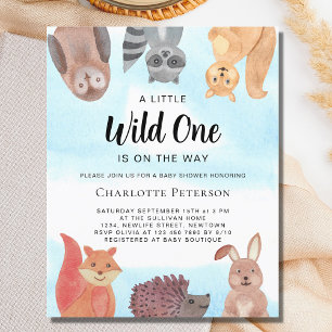 Baby shower Budget Wild One Animals Invitation