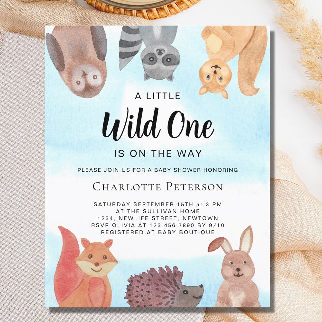 Baby shower Budget Wild One Animals Invitation (Créateur téléchargé)