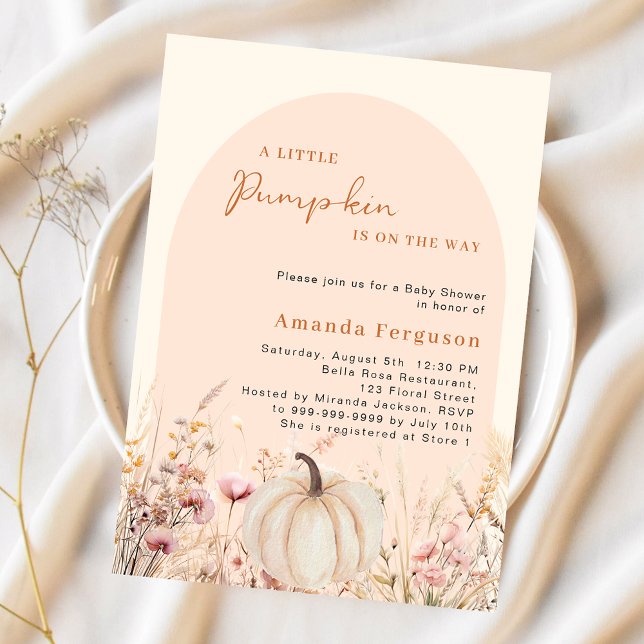 Baby shower budgétaire citrouille fleur sauvage ro (Créateur téléchargé)