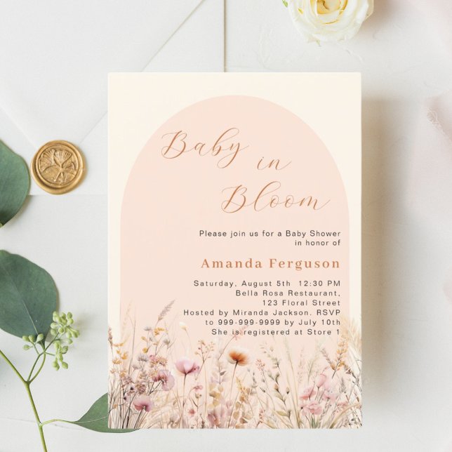 Baby shower budgétaire fleur sauvage de fleur d'ar (Créateur téléchargé)