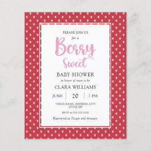 Baby shower budgétaire fraise Invitation