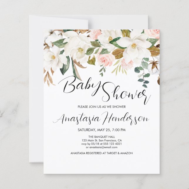 BABY SHOWER BUDGÉTAIRE Invitation. (Devant)