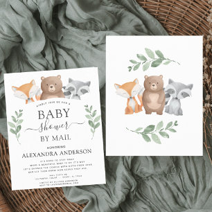 Baby shower Budgétaire Par Mail Woodland Invitatio