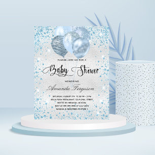 Baby shower budgétaire parties scintillant bleu ar