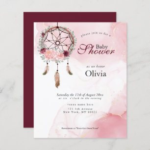 Baby shower budgétaire Pink Rustic Dream Catcher