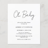 Baby shower budgétaire simple et moderne Invitatio