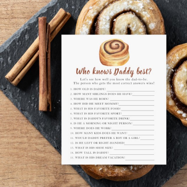 Baby shower Bun - Jeu Qui connaît mieux papa (Créateur téléchargé)