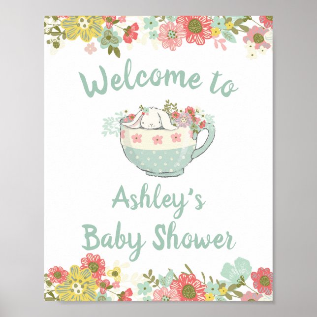 Baby shower Bunny Affiche de bienvenue (Devant)
