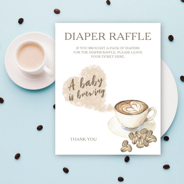 Baby shower café - affiche de tirage au sort de co (Créateur téléchargé)