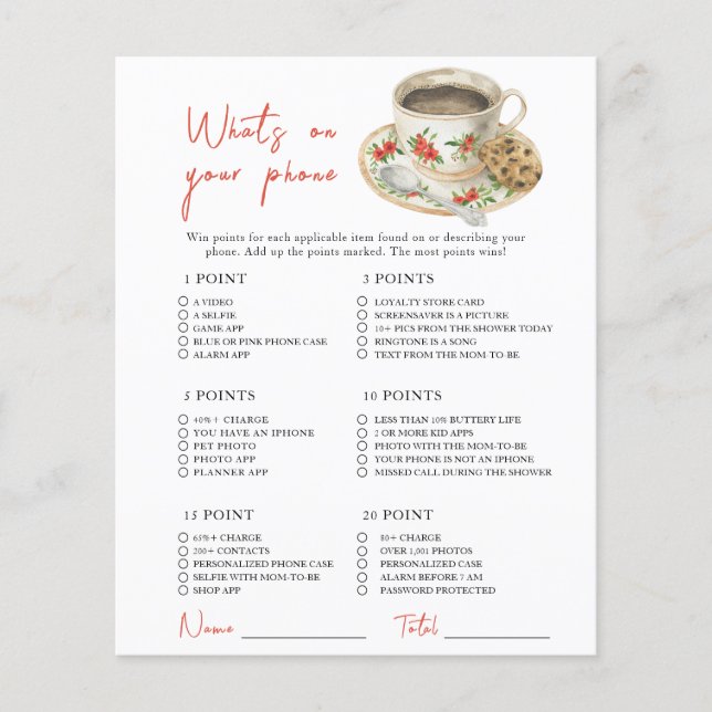 Baby shower café - Ce qui se passe sur votre jeu d (Devant)