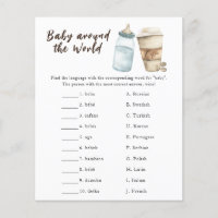 Baby shower café - Jeu bébé autour du monde