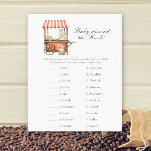 Baby shower café - Jeu bébé autour du monde