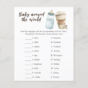 Baby shower café - Jeu de bébé autour du monde