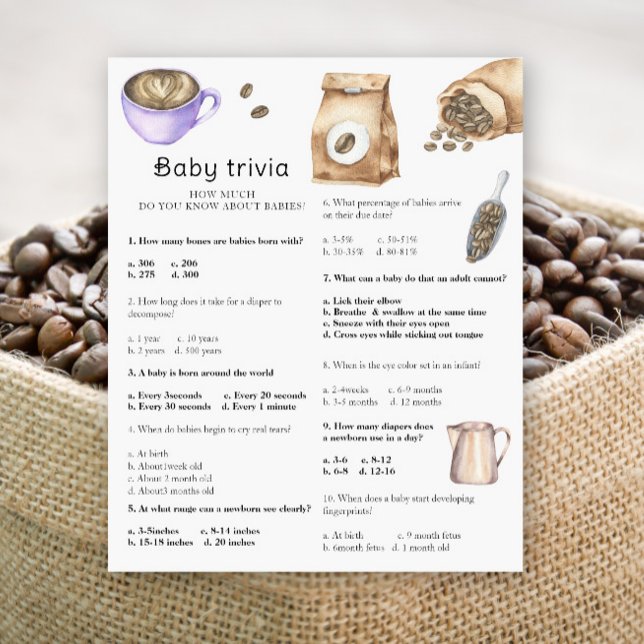 Baby shower café - Jeu de trivia pour bébé (Créateur téléchargé)