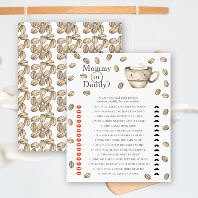Baby shower café - jeu maman ou papa (Créateur téléchargé)